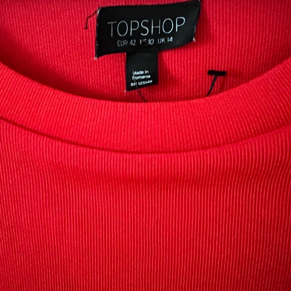 Topshop Red Sheath Midi Dress with Cutouts - Picture 5 of 10